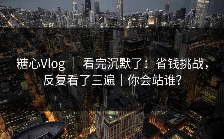 糖心Vlog ｜ 看完沉默了：省钱挑战，反复看了三遍｜你会站谁？
